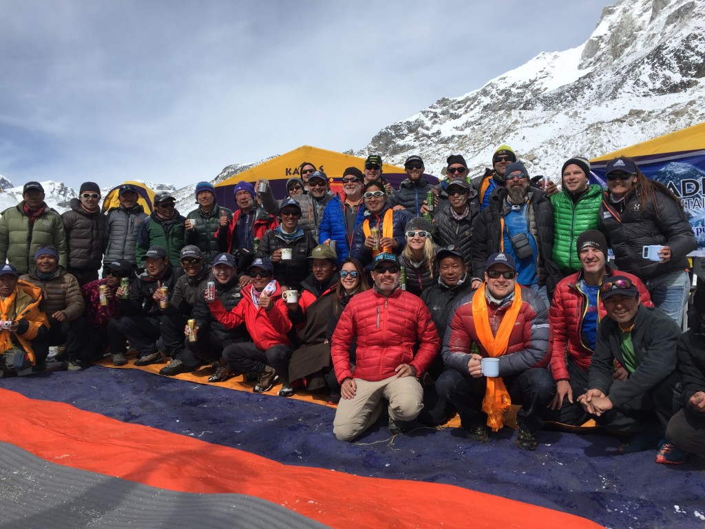 The Madison Mountaineering Everest & Lhotse team at base camp
