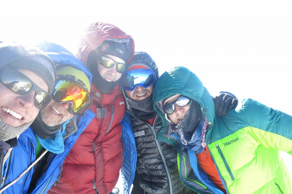 Team on the summit, Garrett, Todd, Michael, Sam