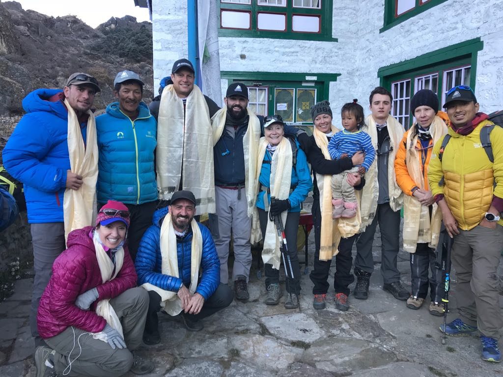In Khumjung, heading out at 7:30AM to trek to Machermo