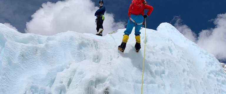 Training day in the Khumbu Icefall