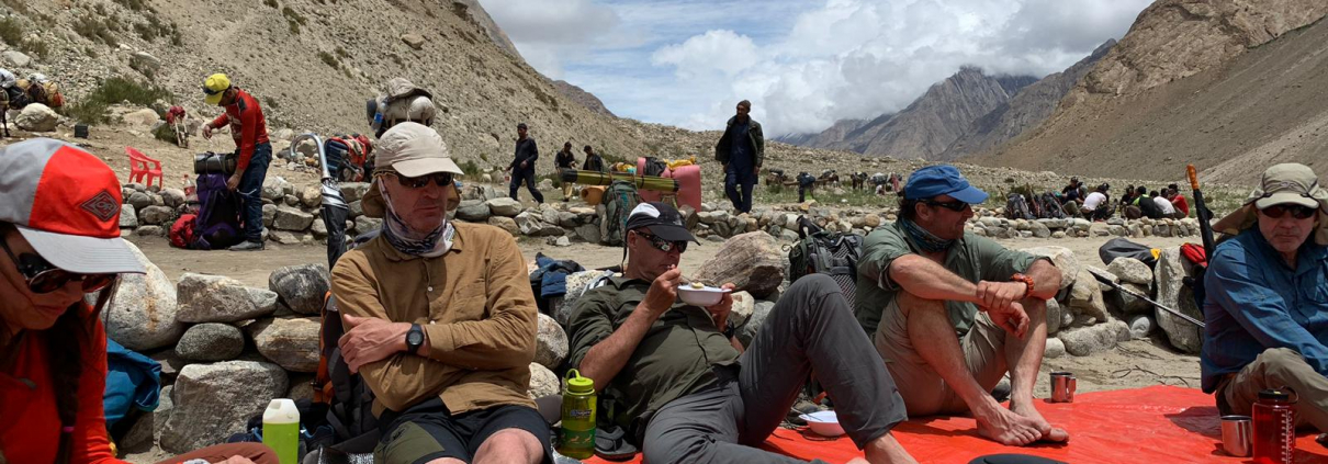 K2 team enjoying a lunch break on the trail