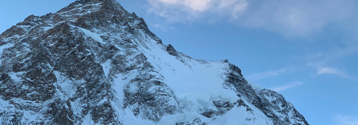 The K2 Cesen route is one ridge in from the right side