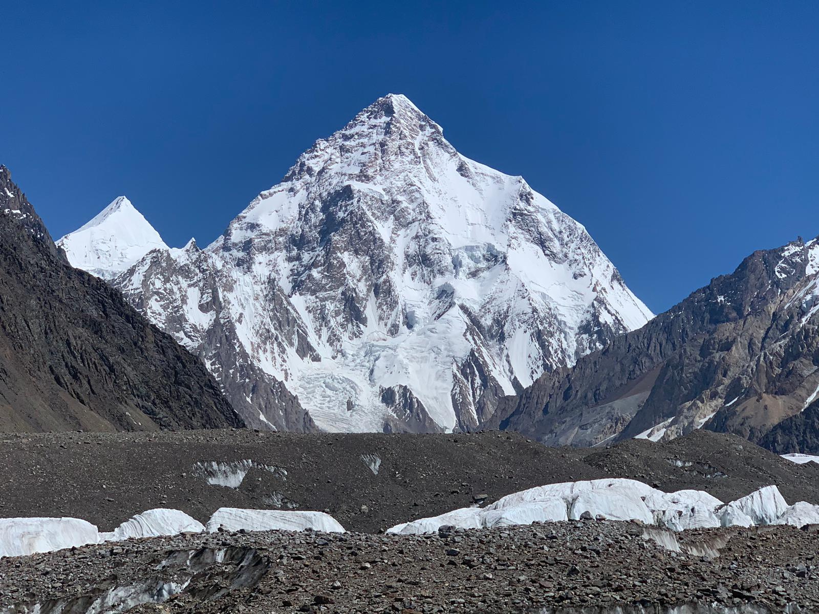 K2 stands tall - view from Concordia camp as we said good bye to the mountain