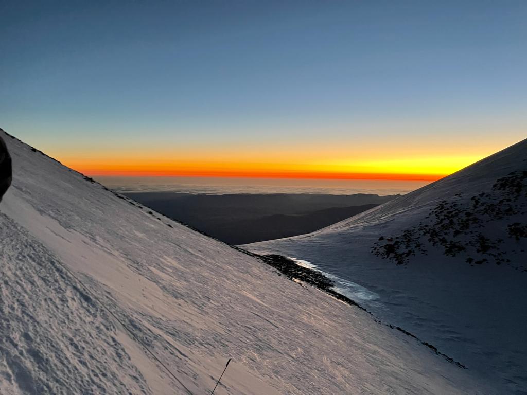 Sunrise on Russia's Mount Elbrus, Europe's highest mountain