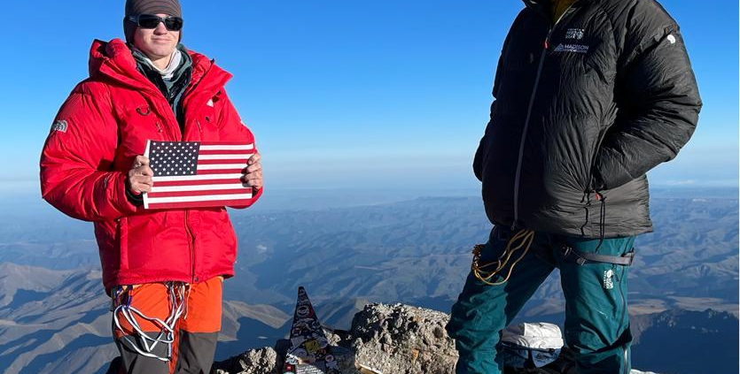 Chase M. and Garrett on the summit of Europe's highest peak, Mount Elbrus!