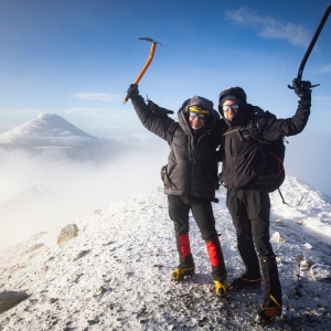 Happy climbers, David and Josh on the Iztaccihuatl Summit