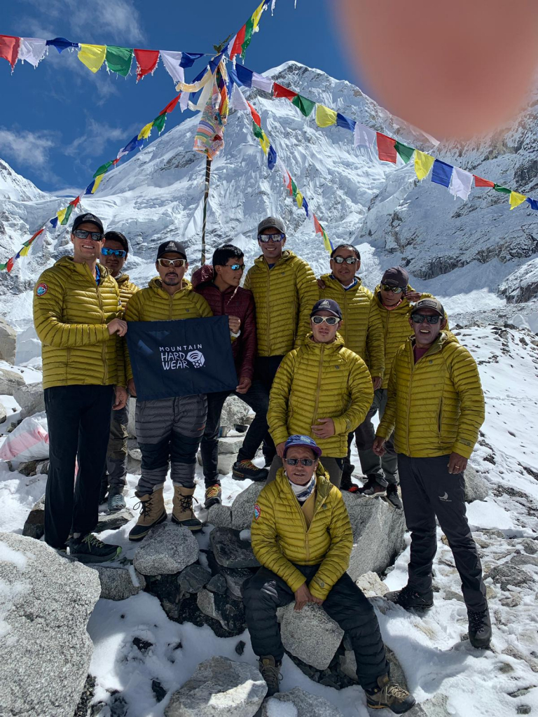 Our Sherpa team in EBC today - we had some sunshine!