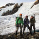 Team pose while climbing the Blue Glacier route on Mount Olympus in Olympic National Park