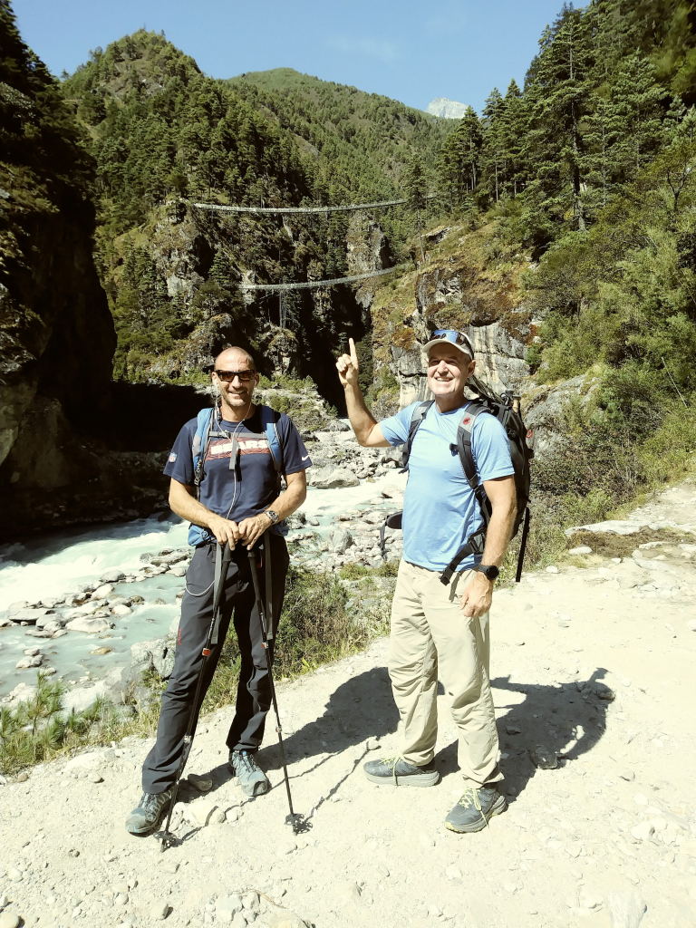 Brook and Rick at the hanging bridges below Namche