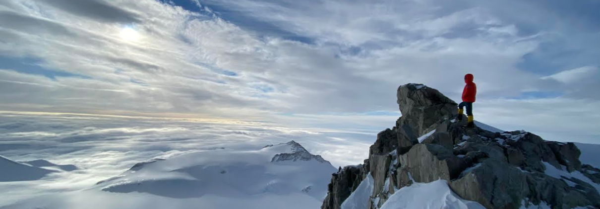 Garrett posing on Mount Vinson