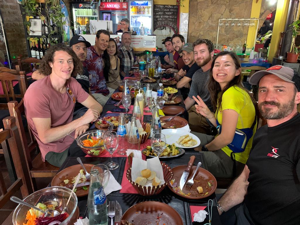 The team at lunch today in Uspallata, on the way to Penitentes!