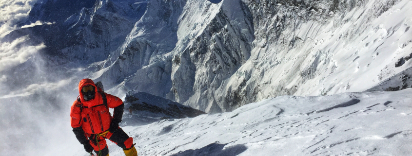 Climber on Mount Everest
