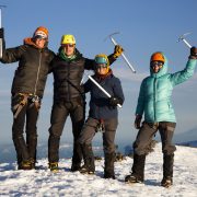 Climbers on the summit of Mt. Rainier