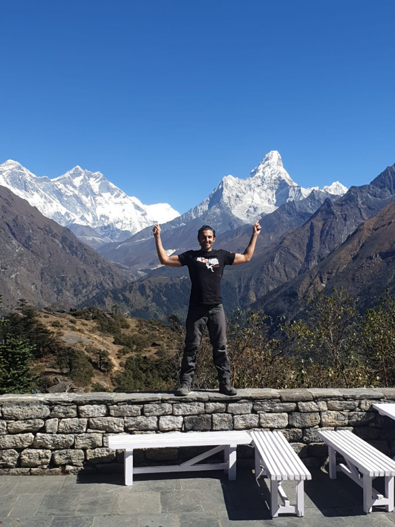Moe is excited to see Ama Dablam