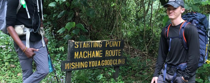 Starting the Kilimanjaro climb at the Machame Gate