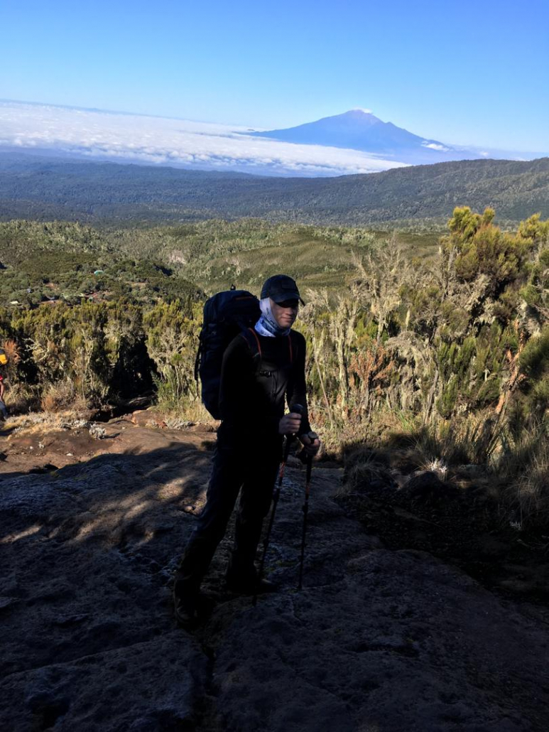 Climbing into the moor lands on Kilimanjaro