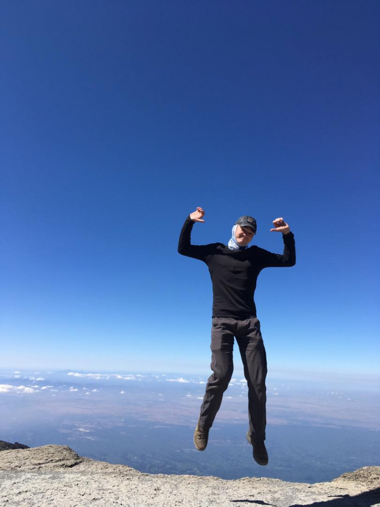 Jumping for joy on Kilimanjaro!