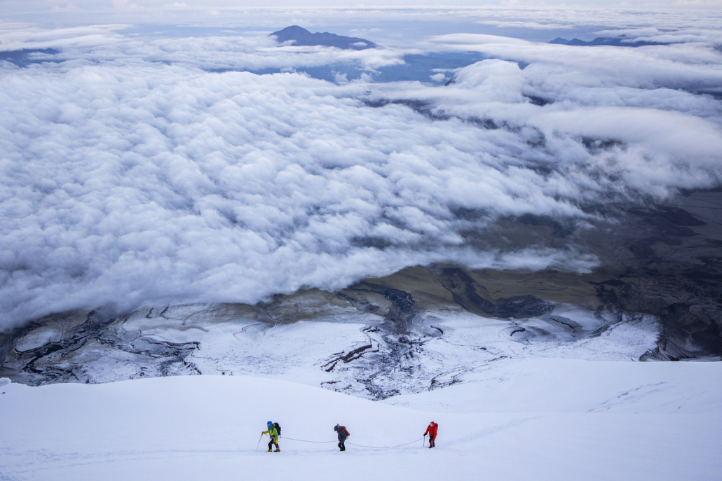 Above the clouds and going for the Cotopaxi summit
