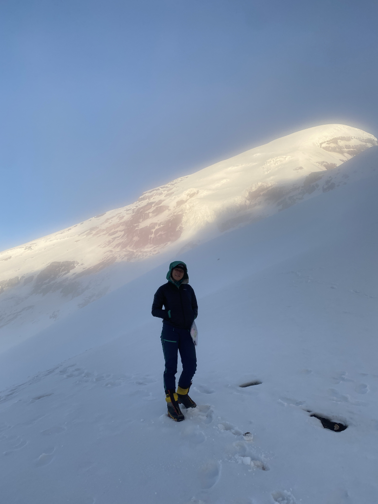 Climber at Chimborazo high camp