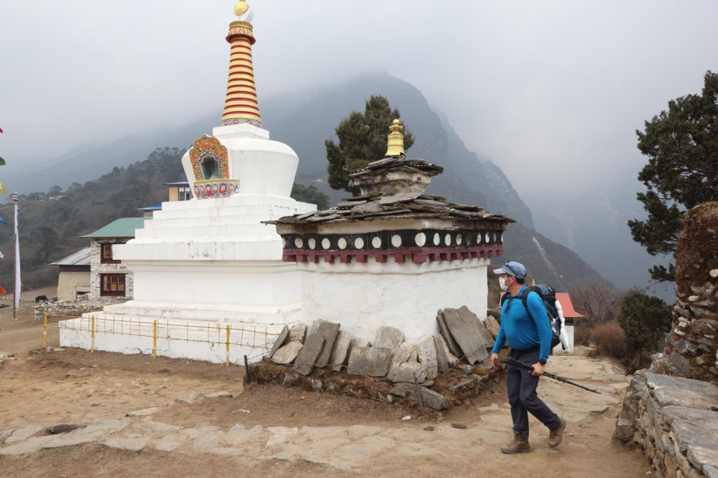 Arriving at the Tengboche Monastery