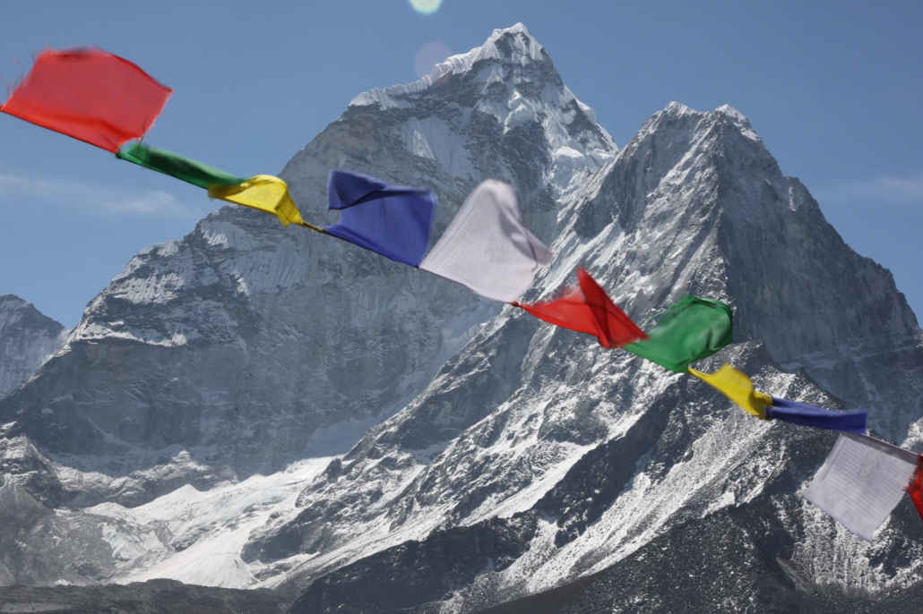 Today’s hike to Prayer Flag Point above Dingboche, with views of Ama Dablam and other peaks