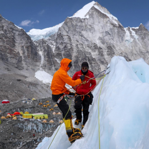 Skills practice in the Khumbu Icefall