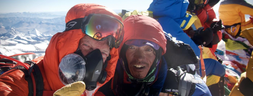 Art Muir with climbing sherpa Pasang Bhote on the summit of Everest