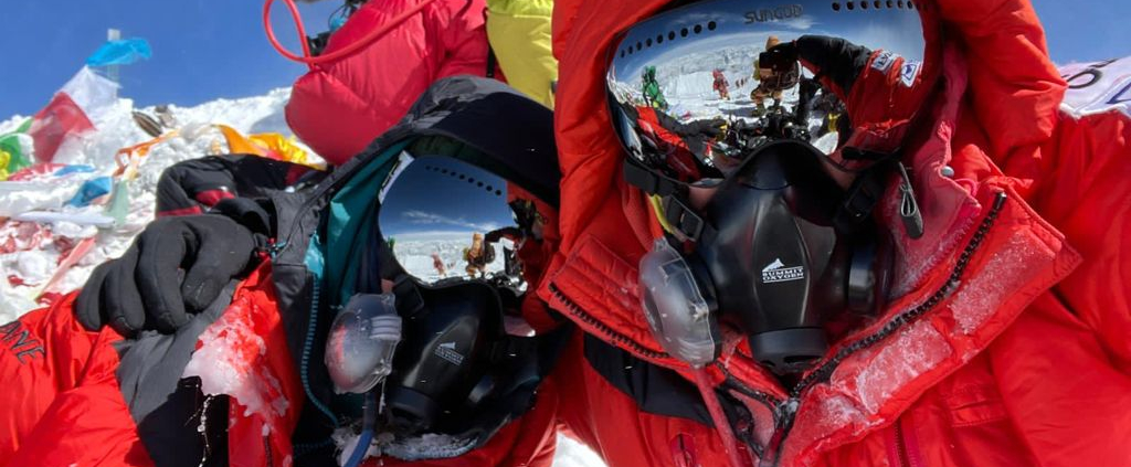 Jon and Becks on the summit of Mount Everest!