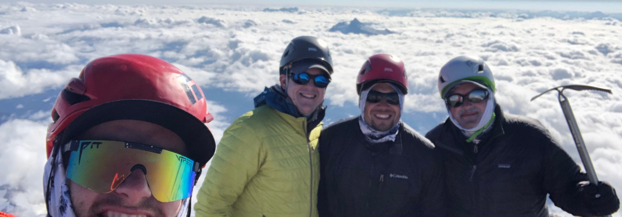 Happy climbers on the summit of Mount Baker!