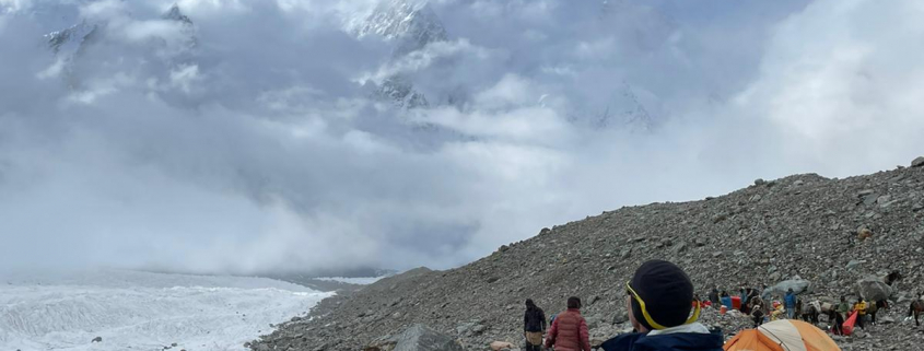 Conan admiring the view of K2 from Broad Peak base camp