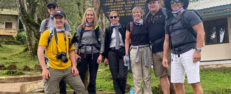 July 2021 Kilimanjaro team at Machame Gate ready to start day one!