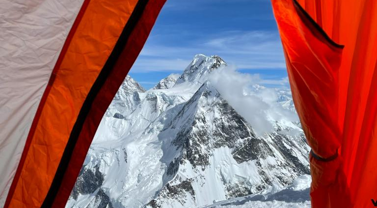 Broad Peak as seen from the K2 Camp 3 tent