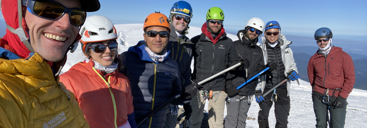 The entire team summits Mt. Baker!