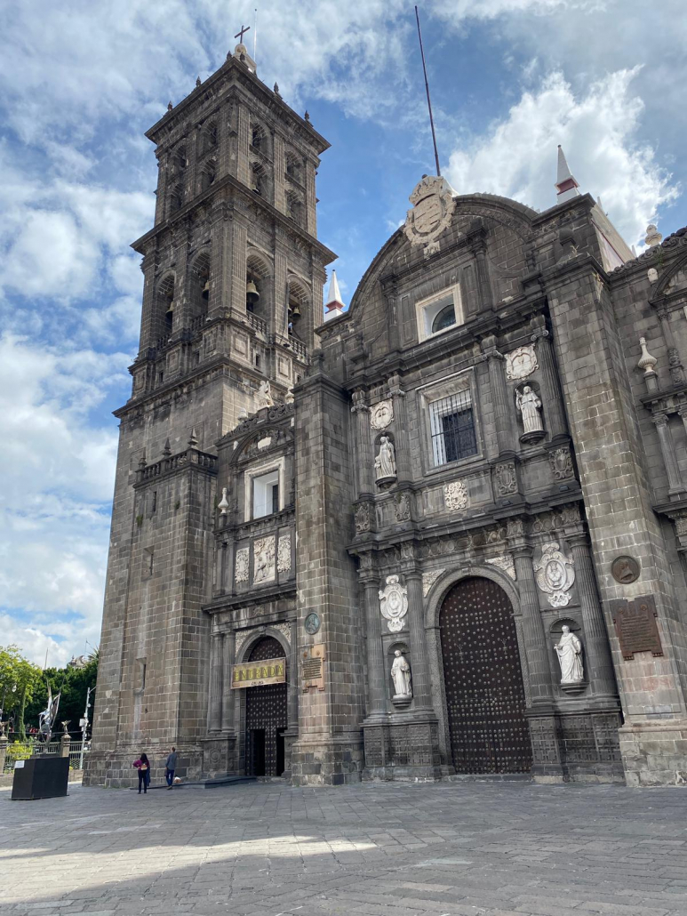 Puebla, Mexico's historic cathedral. Construction started in 1575.