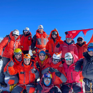 2021 Madison Mountaineering team and friends on the summit of Ama Dablam