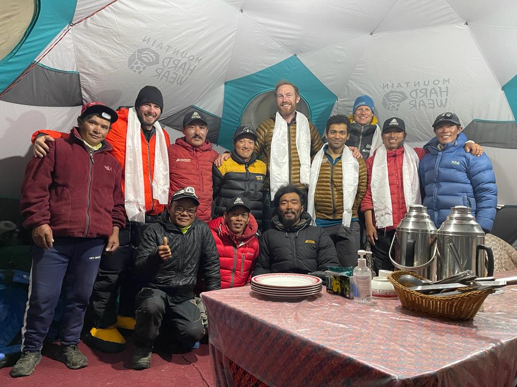 Last night in base camp with our team celebrating our successful Ama Dablam expedition!