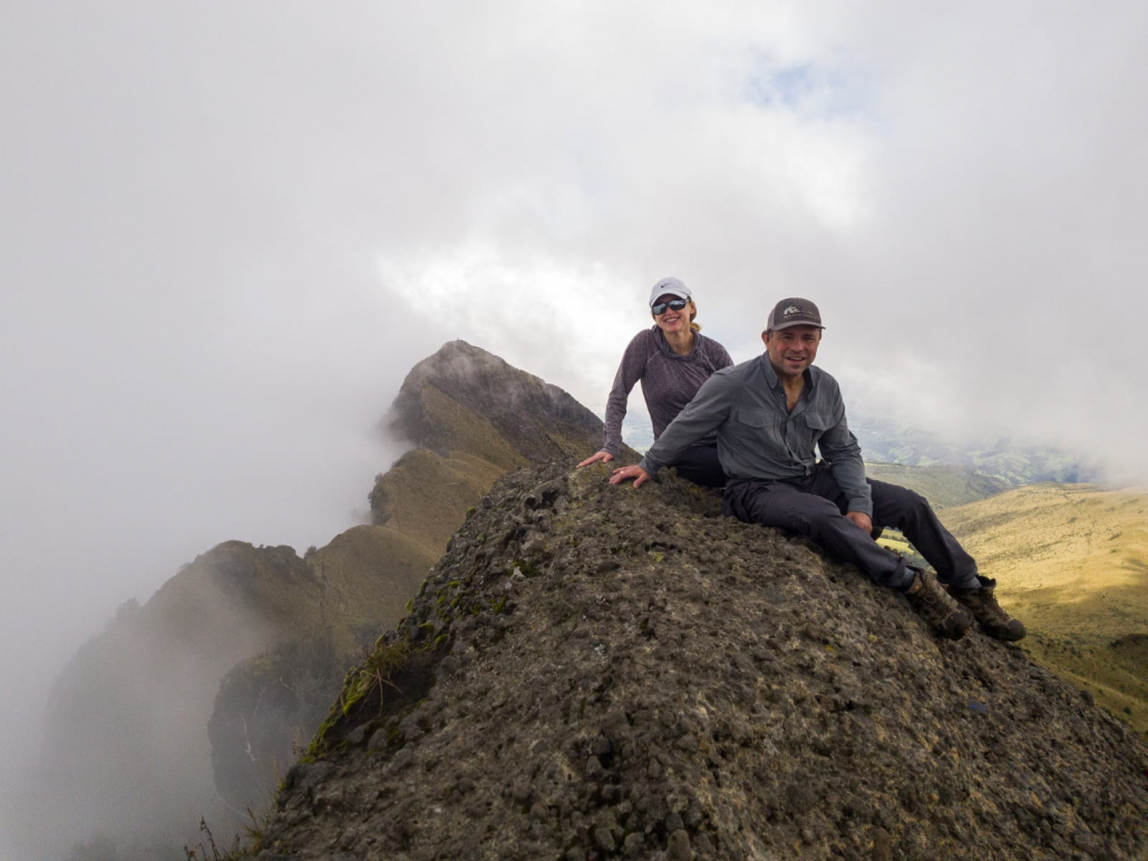 Climbers Carter B. and Saskia J. on the summit of Pasochoa
