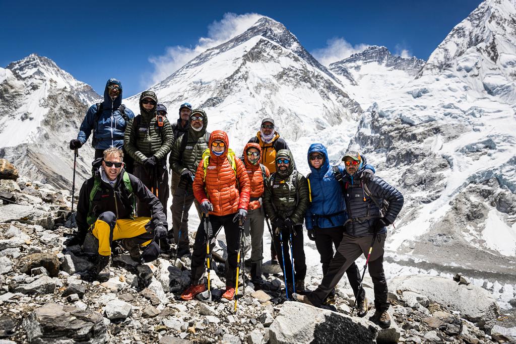 The team at Pumori Camp 1 on an acclimatization hike today
