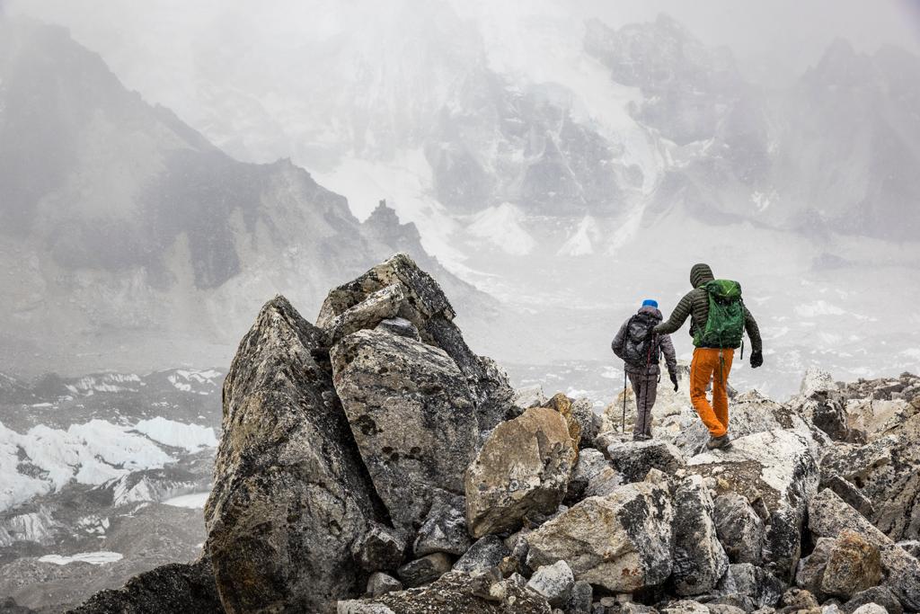 Hiking above Everest base camp