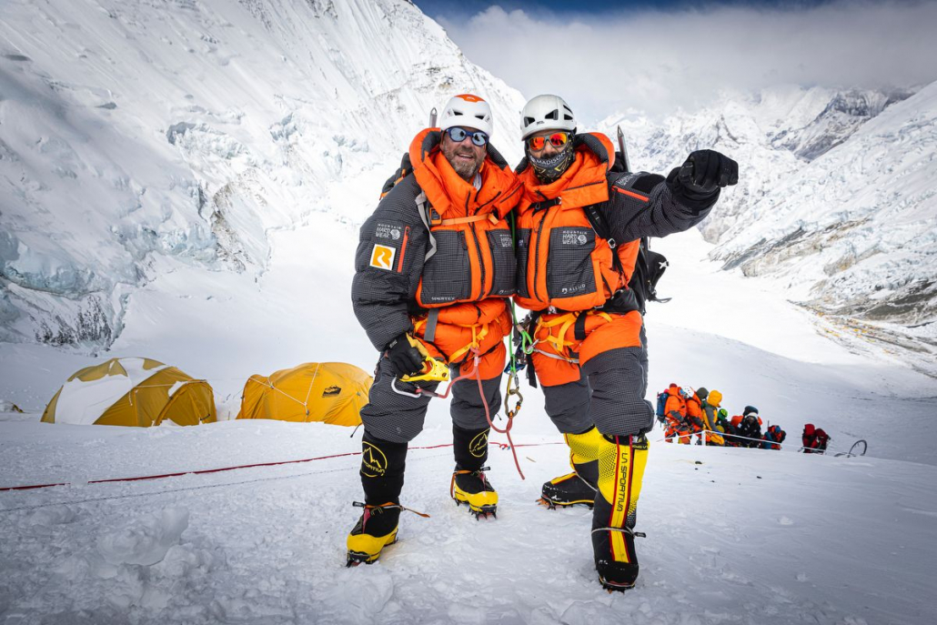 Climber Todd Ammerman with Guide Cacho Beiza in Camp 3