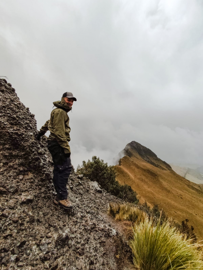 Among the clouds during todays acclimatization hike in Ecuador.