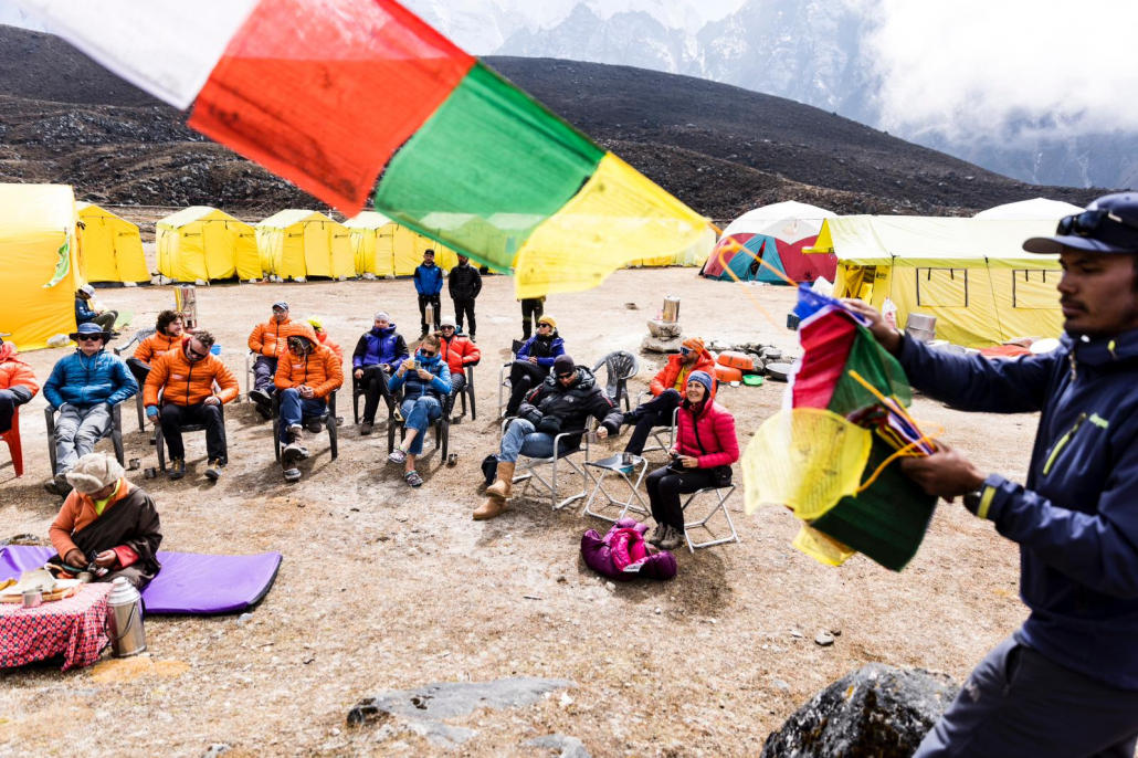 Puja ceremony in base camp! Photo: Terray Sylvester