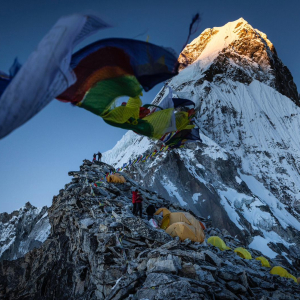 Last light on Ama Dablam from Camp 1. Photo: Terray Sylvester