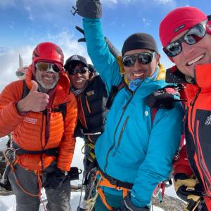 Summit photo after a historic first ascent!