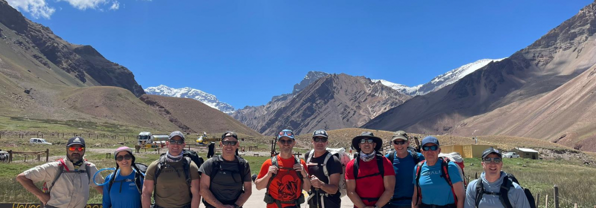 The team hitting the trail towards Aconcagua!