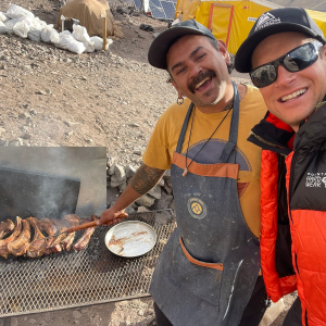 Tomahawks for dinner at Aconcagua Base Camp!