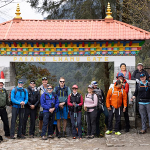 The team ready to set off on the trek to Everest Base Camp! Photo: Terray Sylvester)