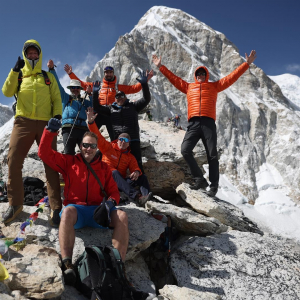 The team on top of Kala Patthar, with Pumori in the background! (Photo: Terray Sylvester)
