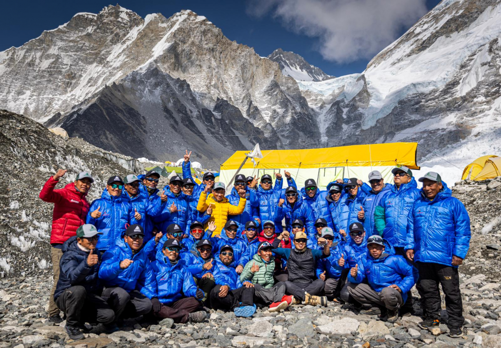 Our rockstar Nepali staff, including our very strong Sherpa team and base camp staff! (Photo: Terray Sylvester)