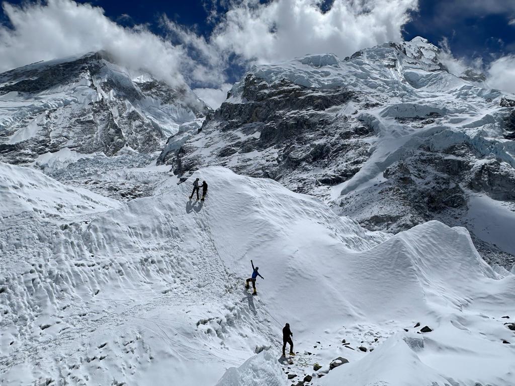 Our "second wave" of climbers training near base camp!